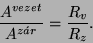 \begin{displaymath}{A^{vezet} \over A^{z\acute{a}r}} = {R_v\over R_z}.\end{displaymath}